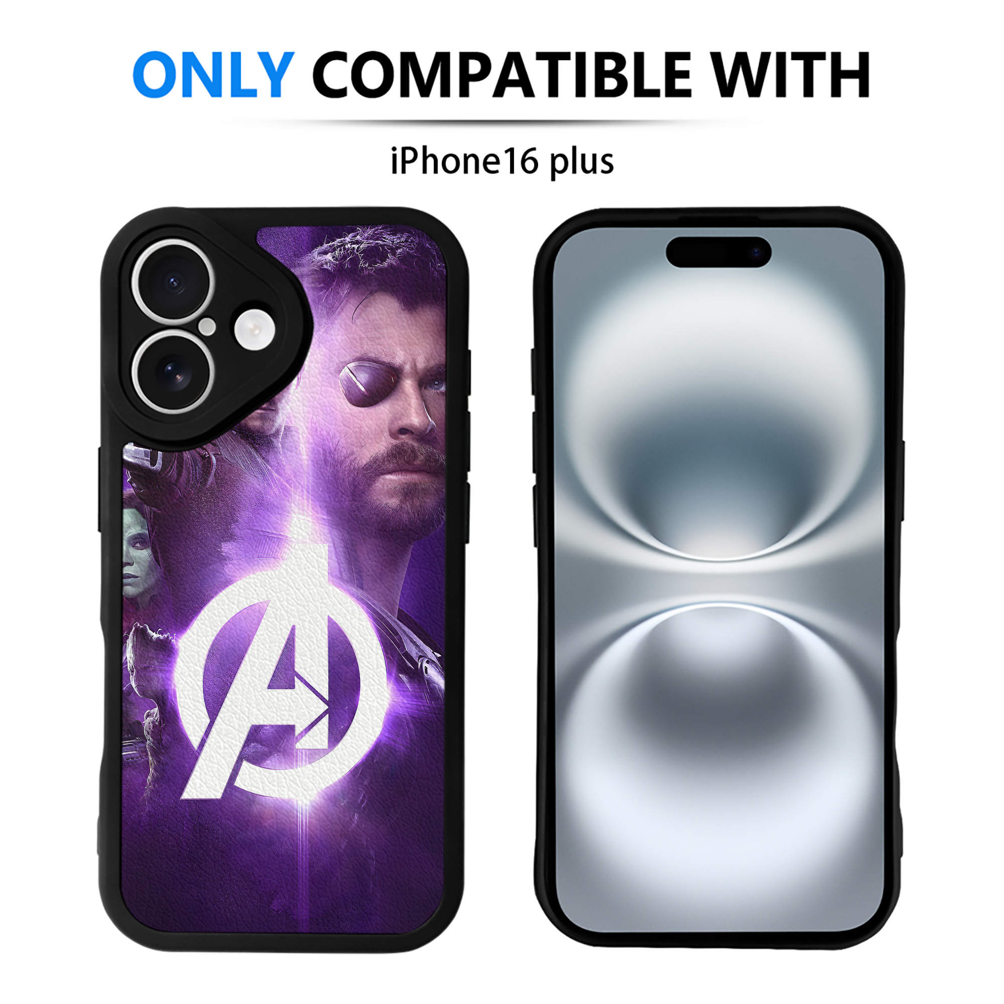 （画像用） アベンジャーズ The Avengers 【iPhone 16シリーズ対応】シリコンスマホケース（レザー調） 材質：シリコン